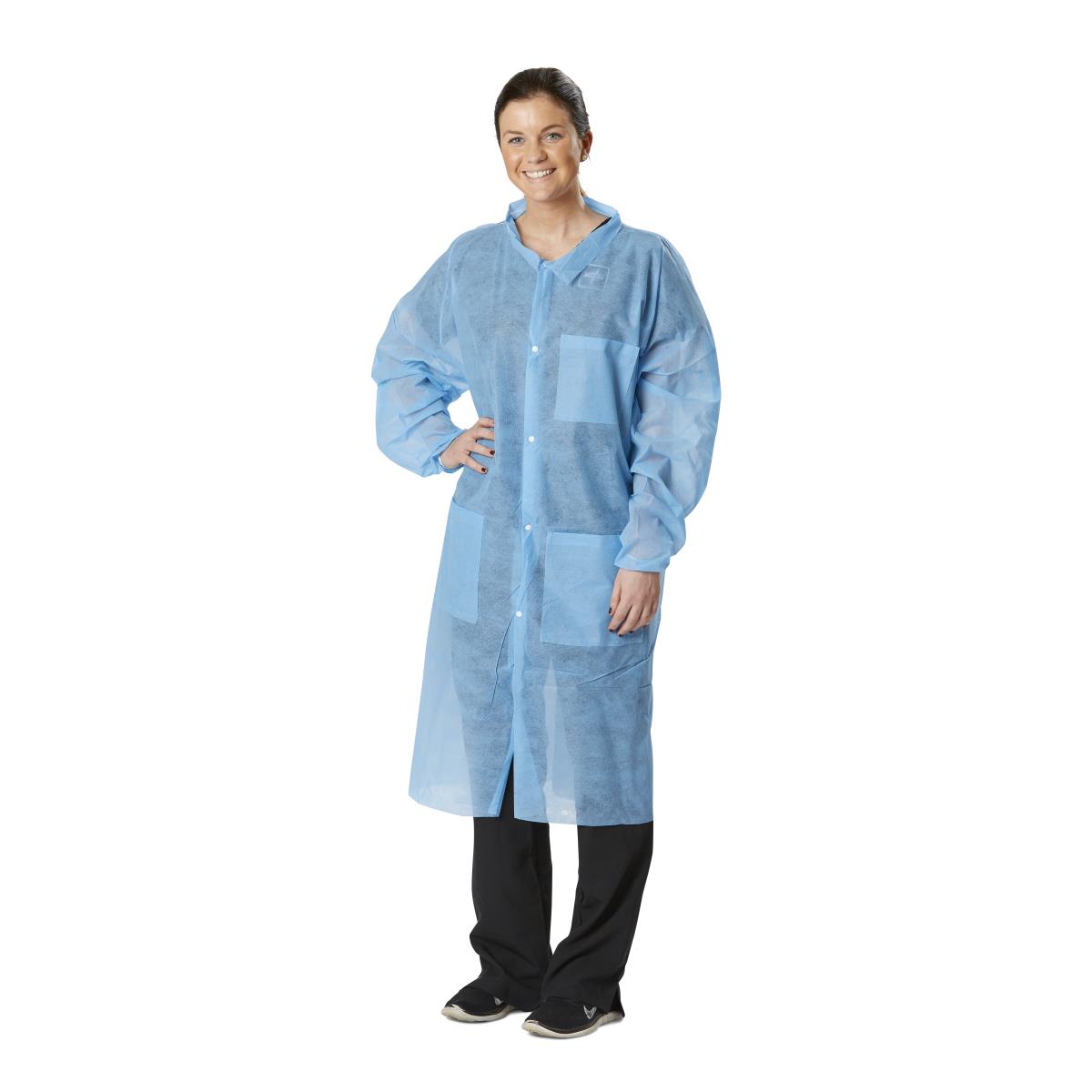 Medline Disposable Spunbond Polypropylene Lab Coat