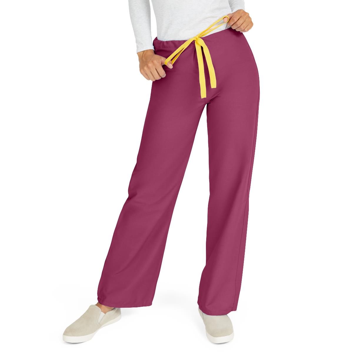 Medline AngelStat Scrub Pants with Angelica Color Coding - Raspberry (Style 600)