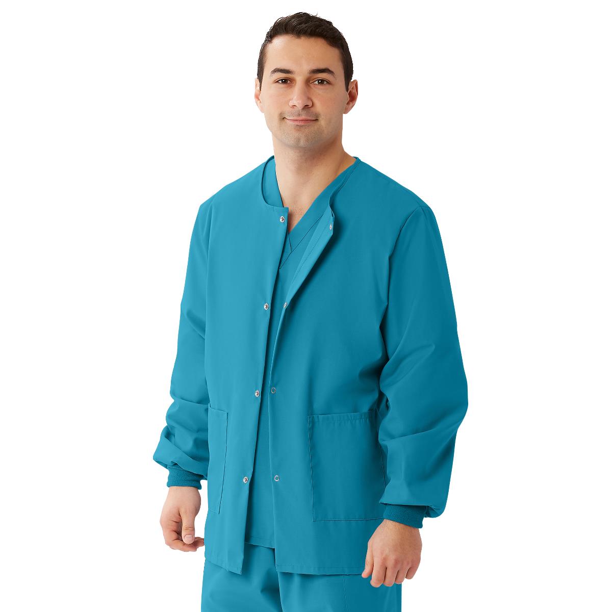 Medline AngelStat Style 849 Unisex Scrub Jackets - Peacock
