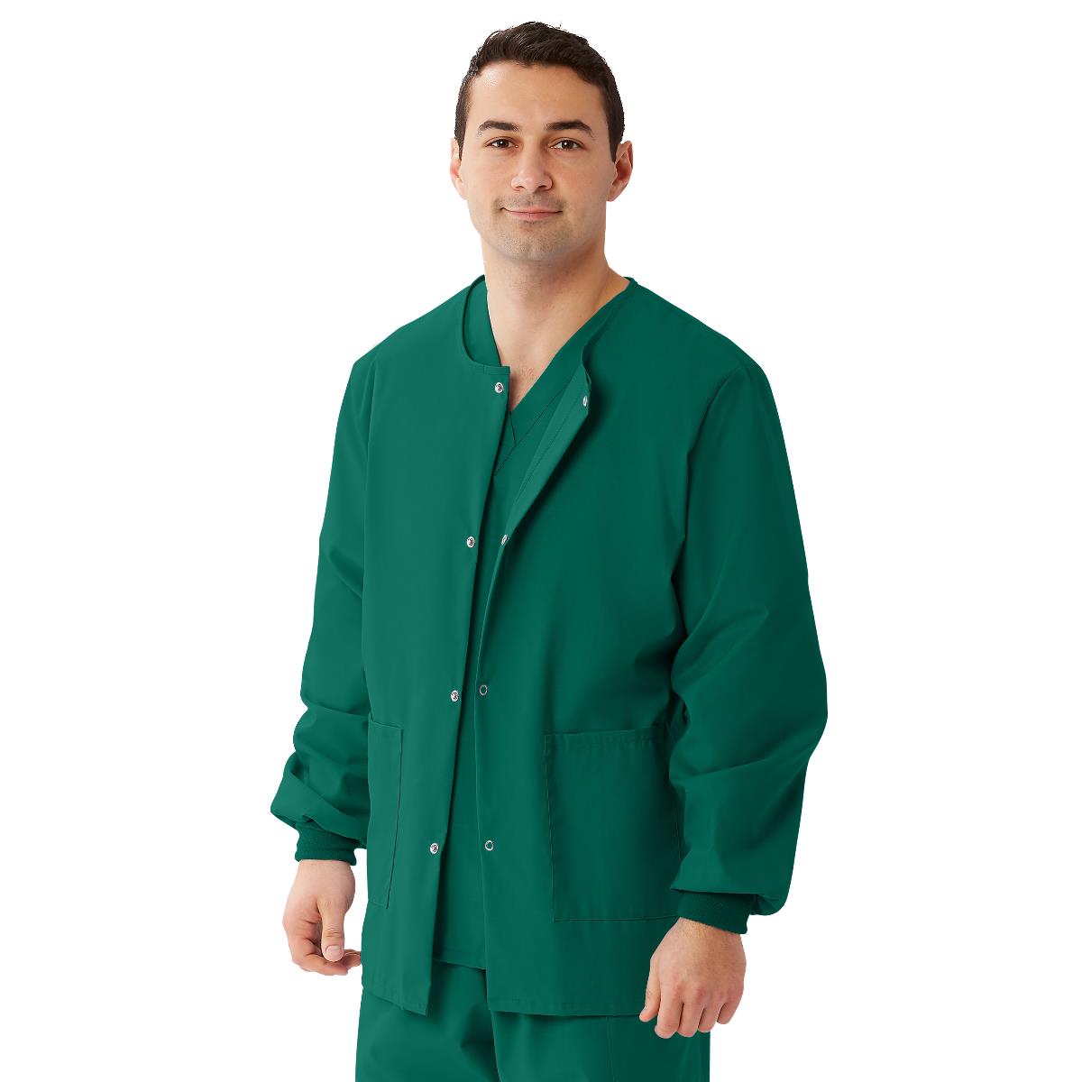 Medline AngelStat Style 849 Unisex Scrub Jackets - Hunter Green