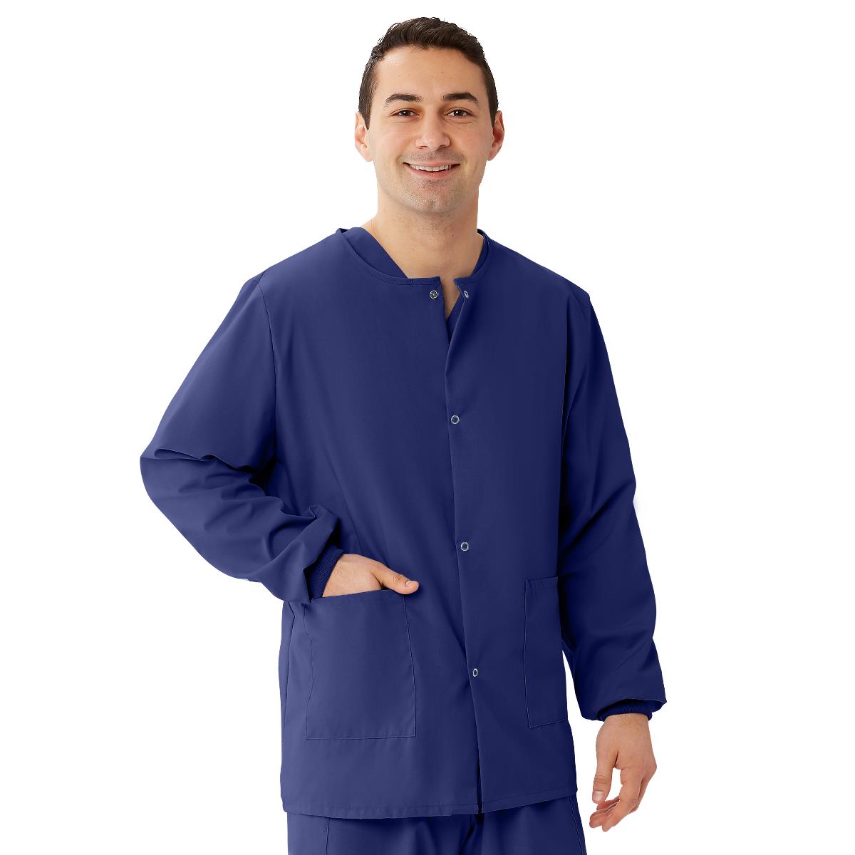 Medline AngelStat Style 849 Unisex Scrub Jackets - Navy
