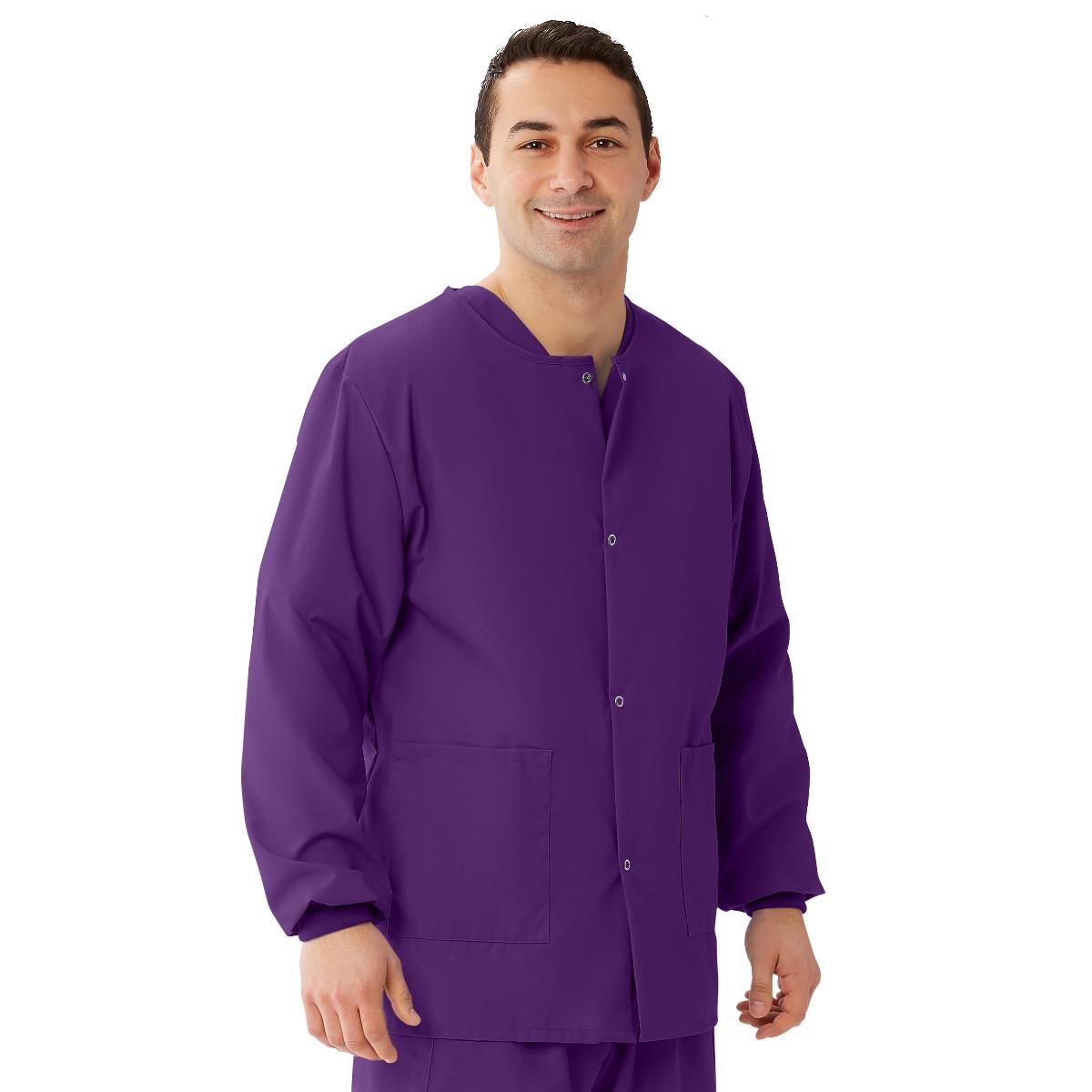 Medline AngelStat Style 849 Unisex Scrub Jackets - Purple