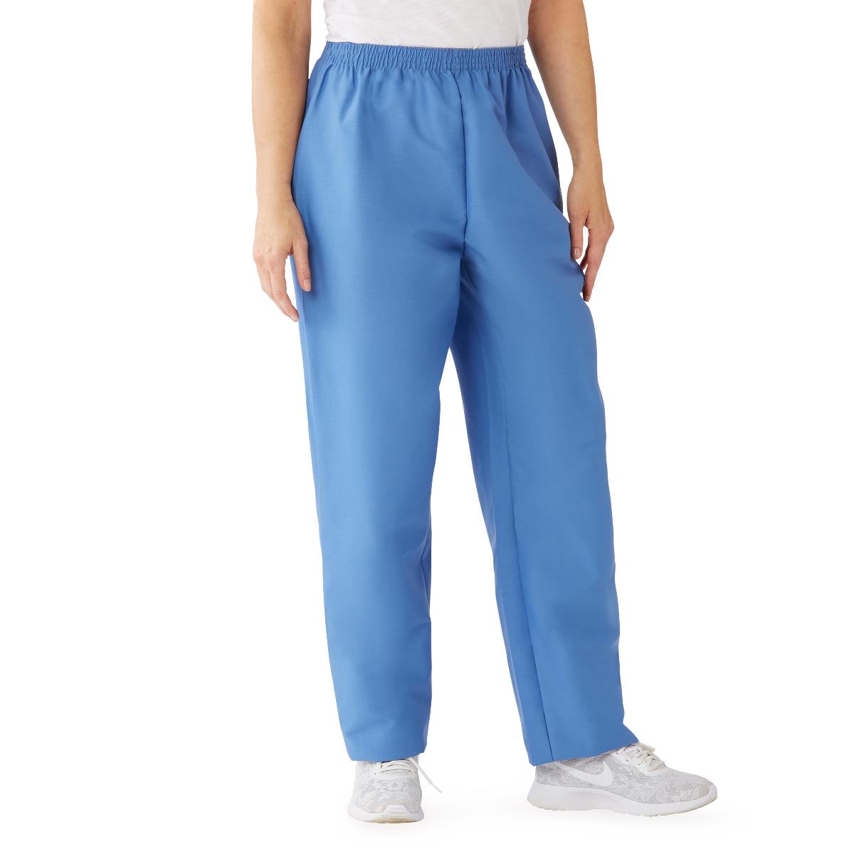 Medline ComfortEase Women's Elastic Waist Scrub Pants with 2 Pockets (Style 8850)