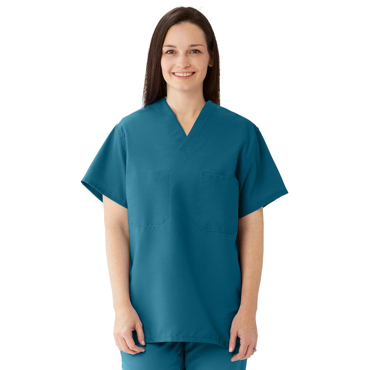 Medline ComfortEase 910 Unisex Reversible Scrub Tops with 1 Pocket