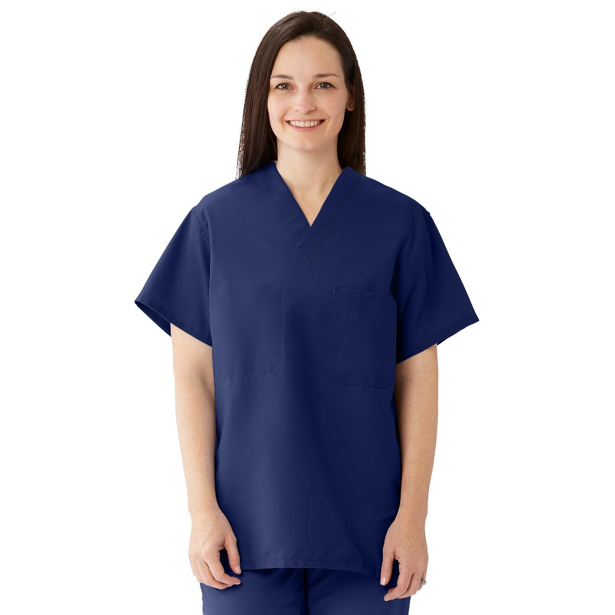 Medline ComfortEase Unisex Reversible 1-Pocket Scrub Tops (Style 910)