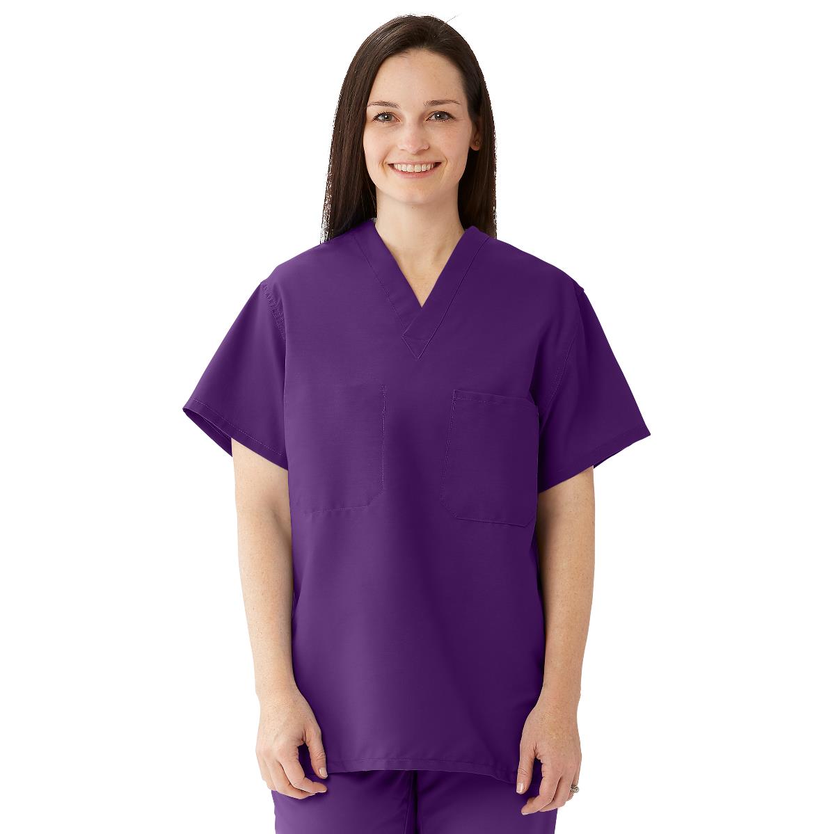 Medline ComfortEase Unisex Reversible 1-Pocket Scrub Tops (Style 910)