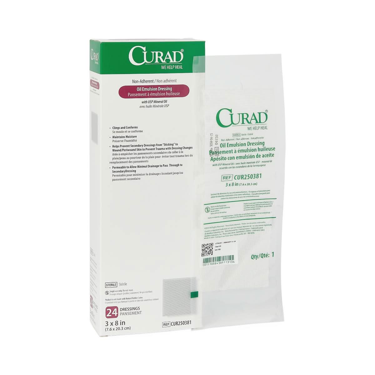 Medline CURAD Sterile Oil Emulsion Nonadherent Gauze Dressing
