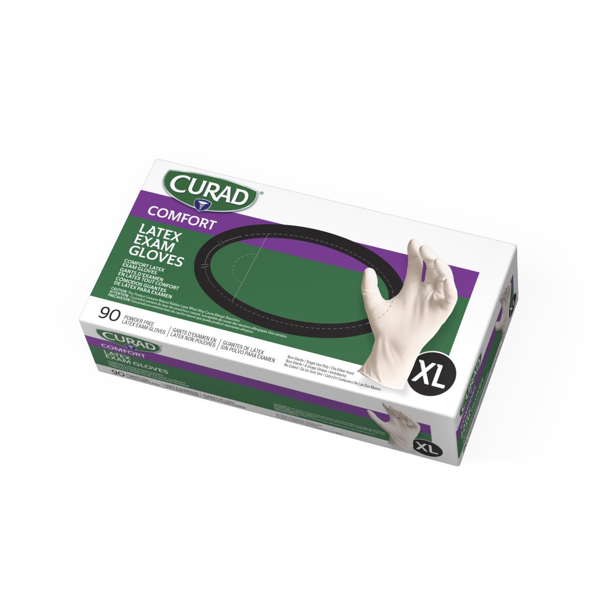Medline CURAD Powder-Free Textured Latex Exam Gloves