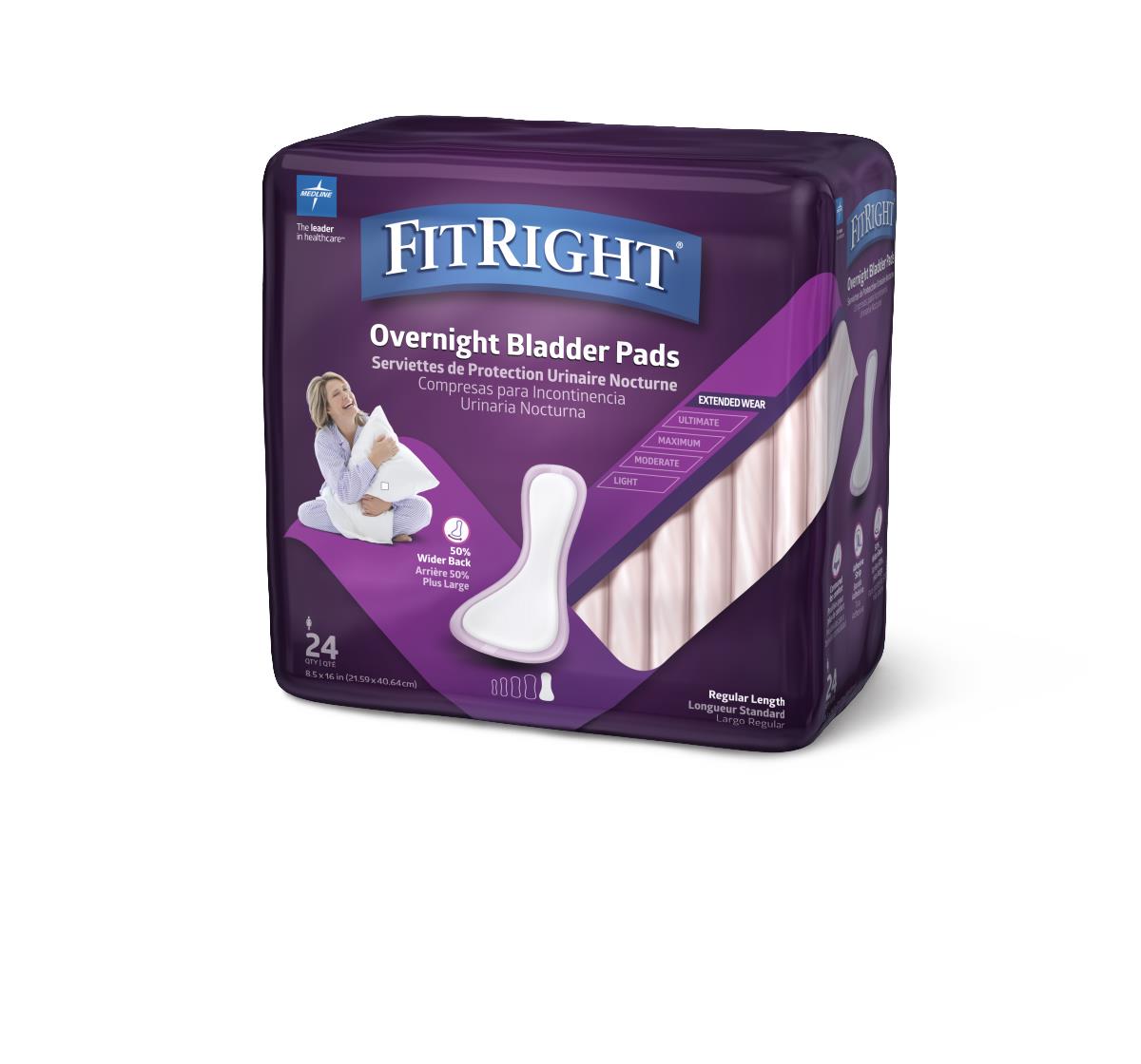 Medline FitRight ActivEdge Women's Bladder Control Pads