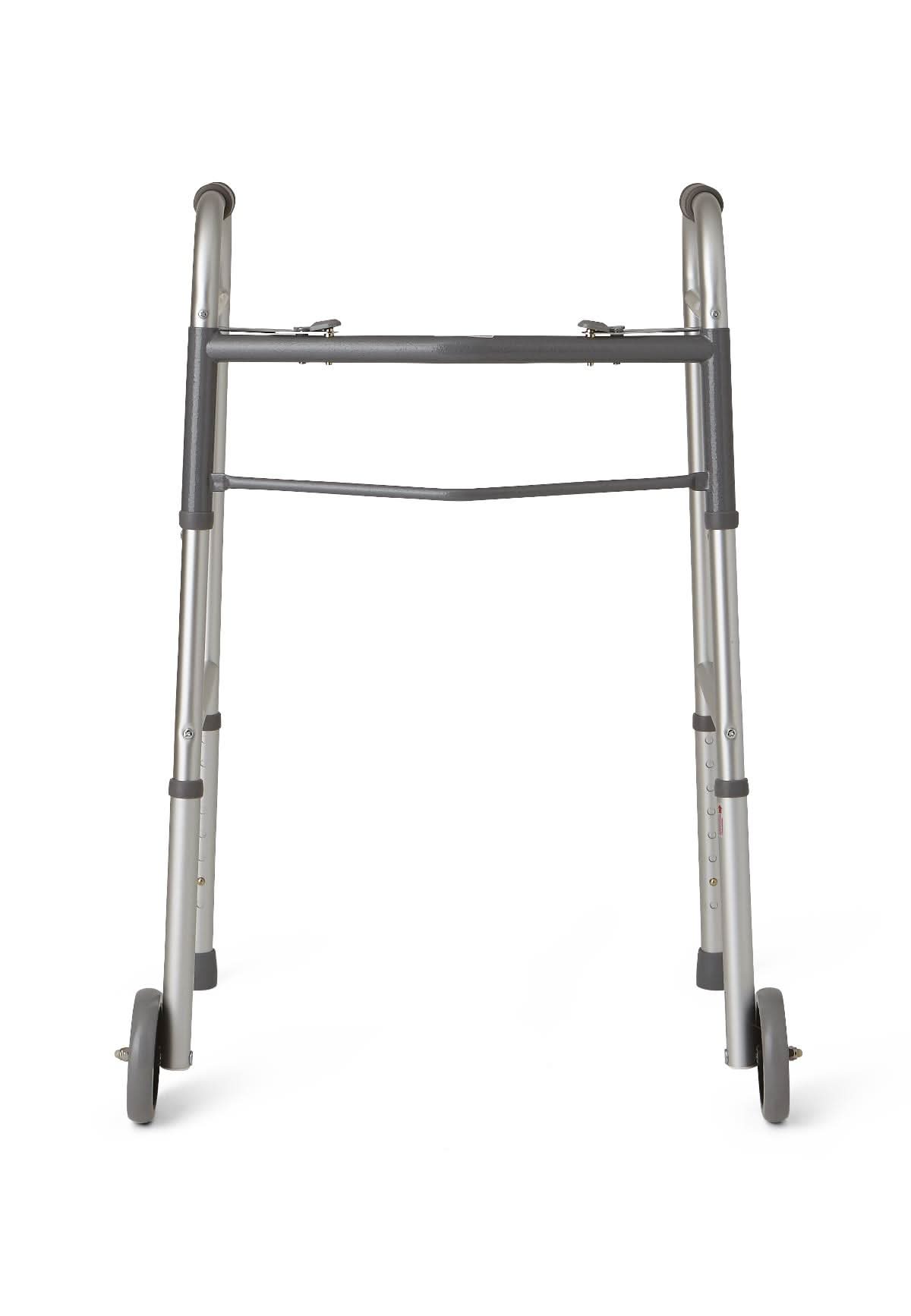 Medline Adult Two Button Folding Walkers with 5"