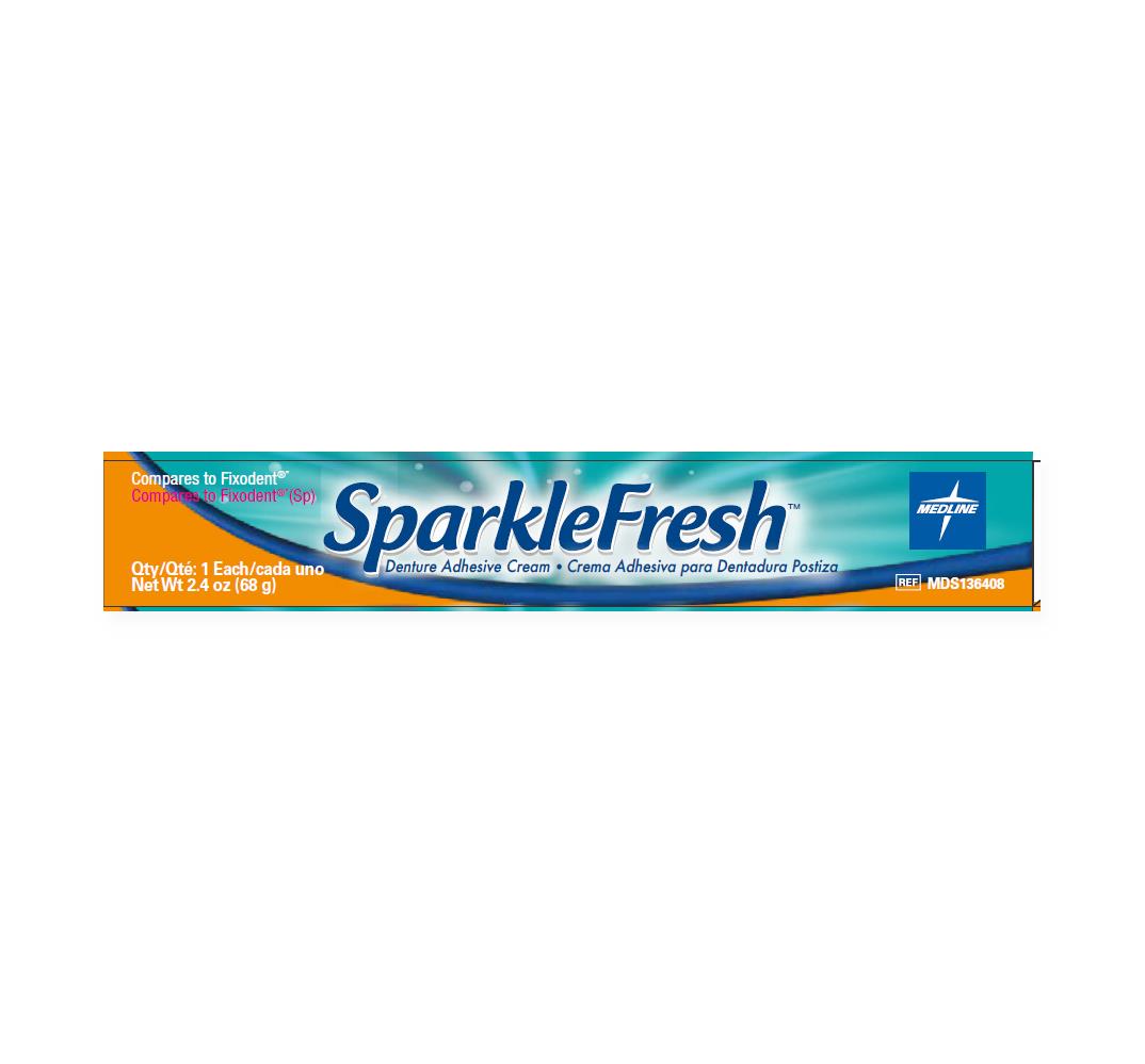 Medline SparkleFresh Denture Adhesive Cream