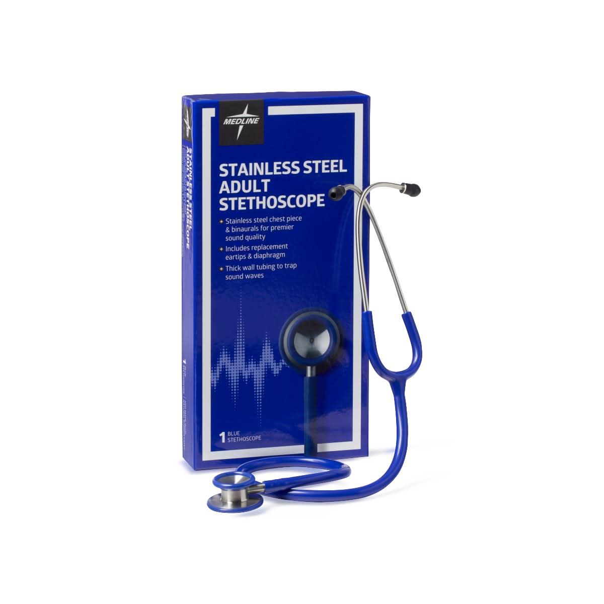 Medline Elite Adult Stainless Steel Stethoscopes