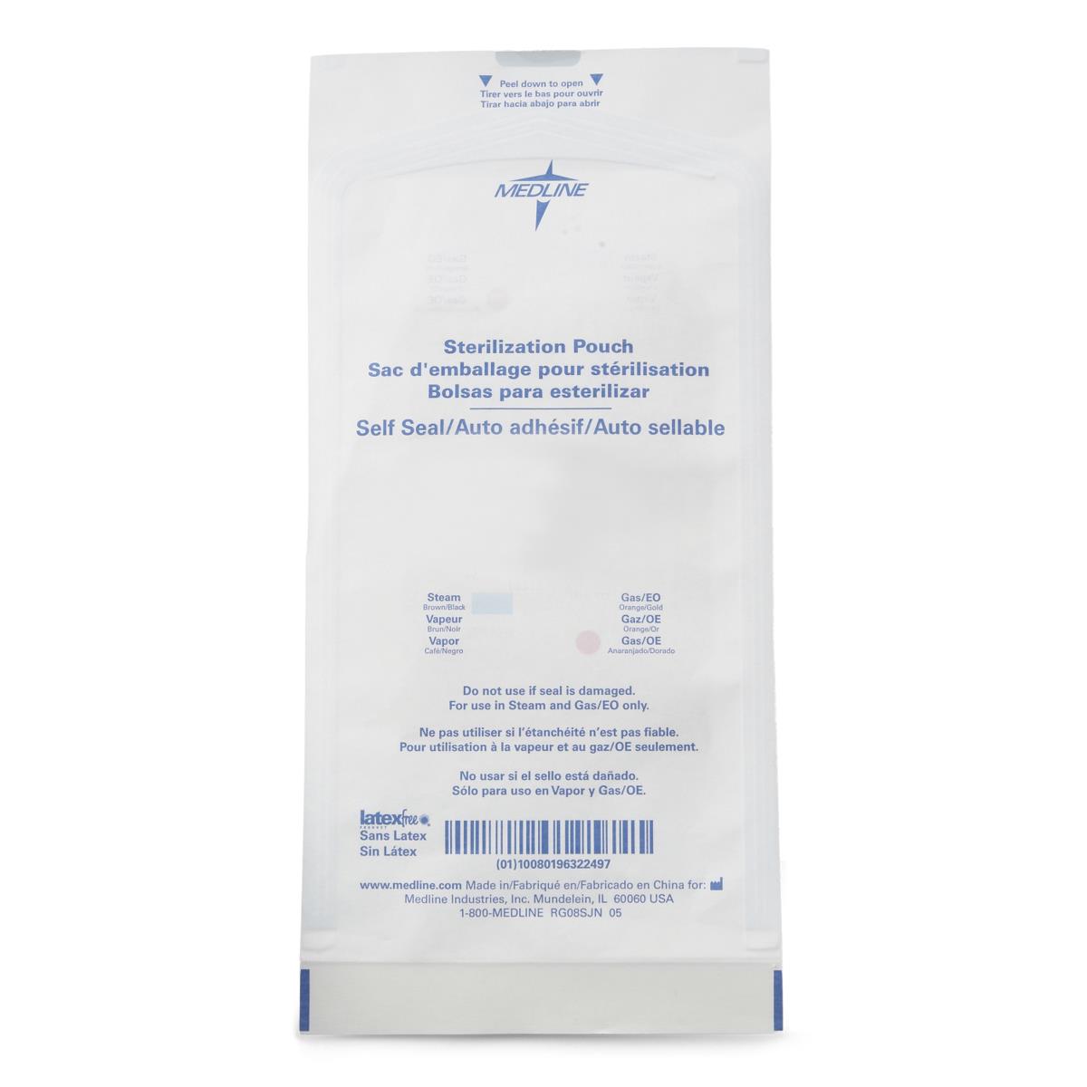 Medline Self-Seal Sterilization Pouches for Steam and Gas Only