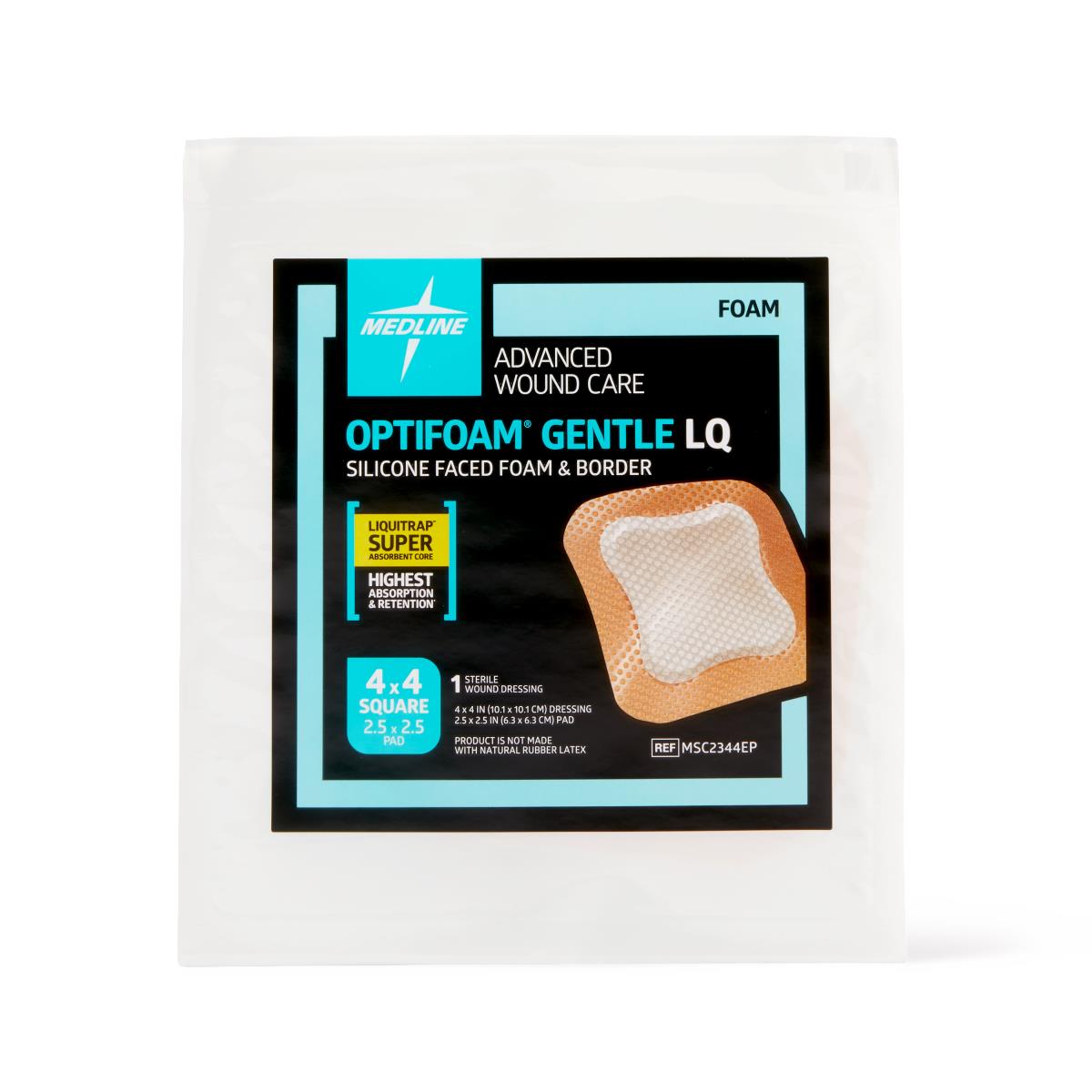Medline Optifoam Gentle LQ Silicone-Faced Foam Wound Dressings