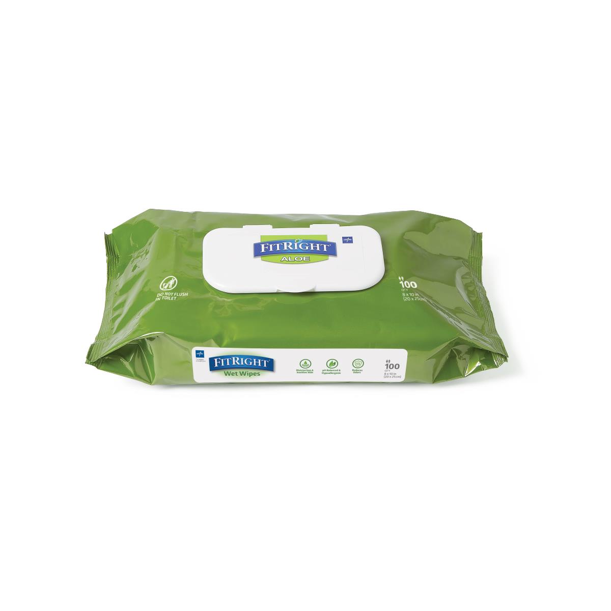 Medline FitRight Aloe Personal Cleansing Wipes