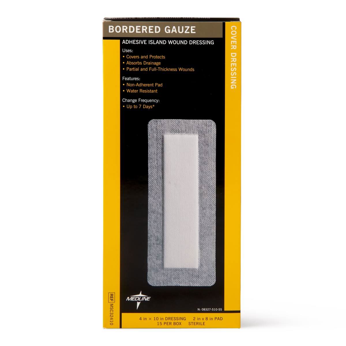 Medline Bordered Gauze Adhesive Island Wound Dressing