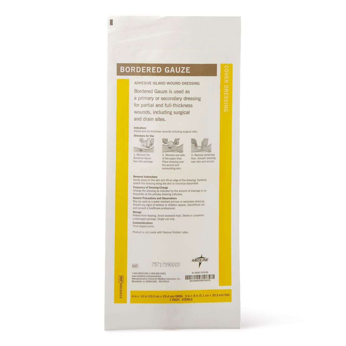 Medline Bordered Gauze Adhesive Island Wound Dressing