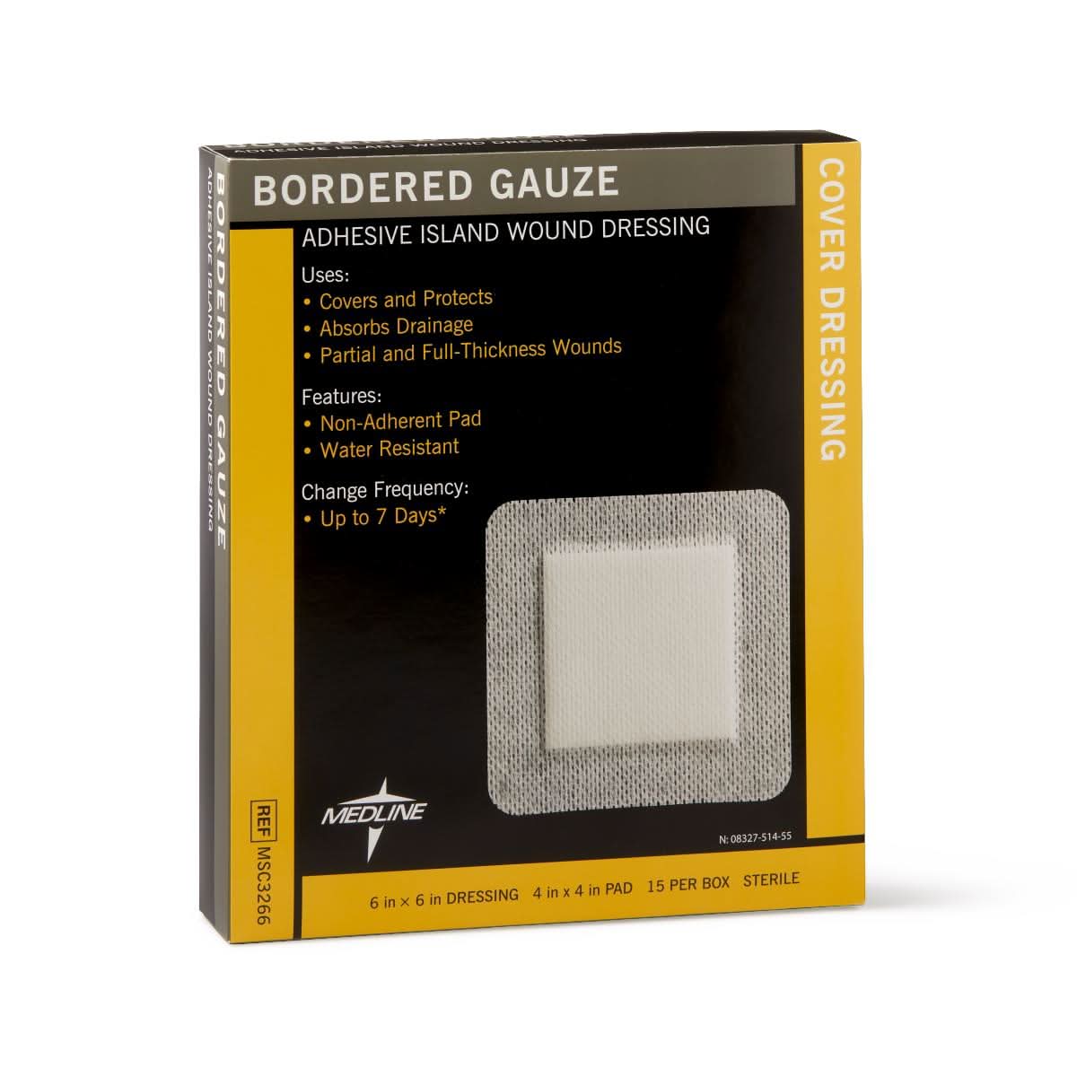 Medline Bordered Gauze Adhesive Island Wound Dressing