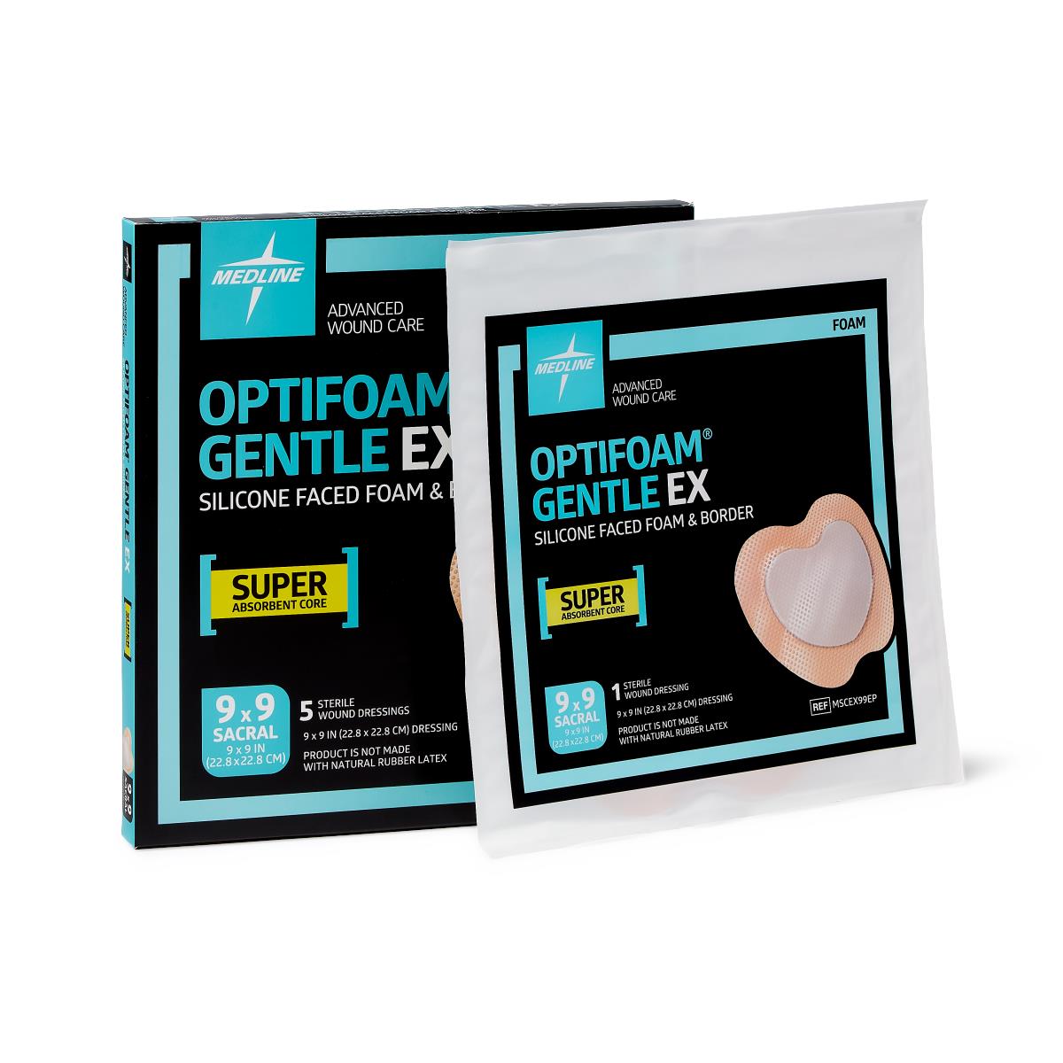 Medline Optifoam Gentle EX Silicone-Faced Foam Wound Dressings