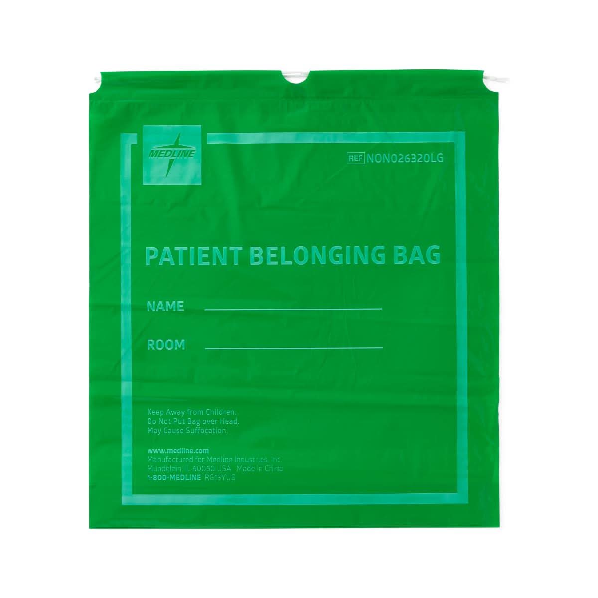 Medline Plastic Patient Belongings Bags with Drawstring