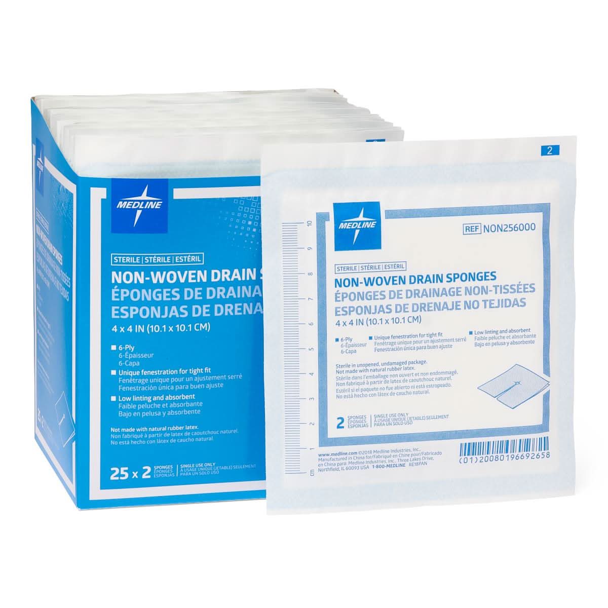 Medline Avant Gauze Sterile Drain Sponge
