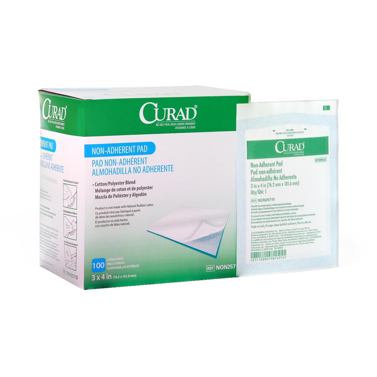 Medline CURAD Sterile Nonadherent Dressing Pads