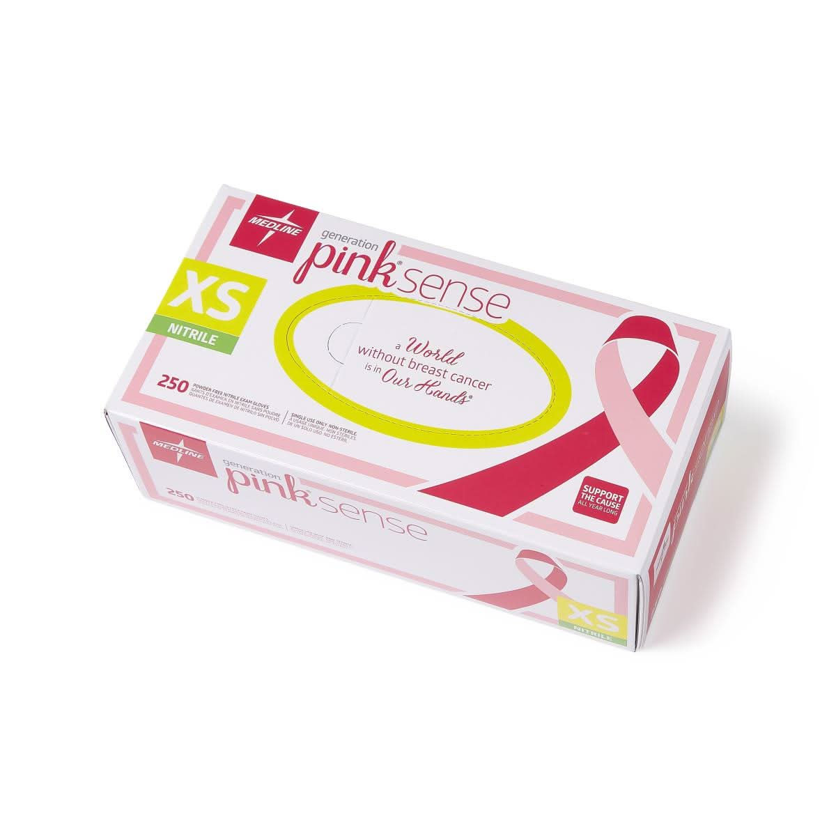 Medline Pink Sense Nitrile Exam Gloves