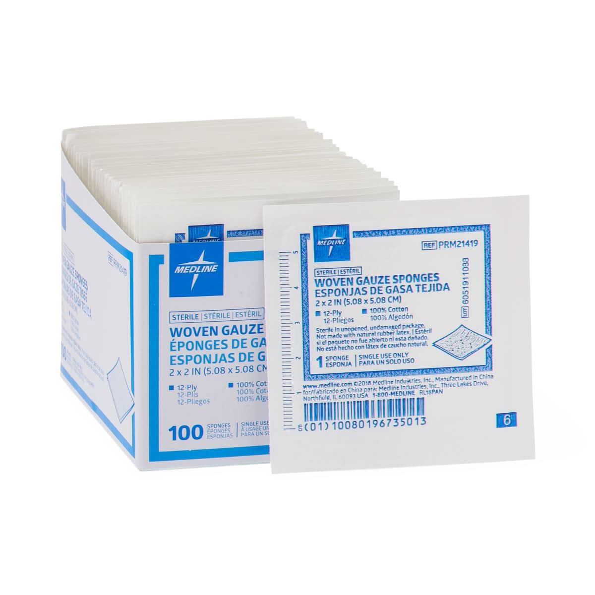 Medline Caring Woven Sterile Gauze Sponges
