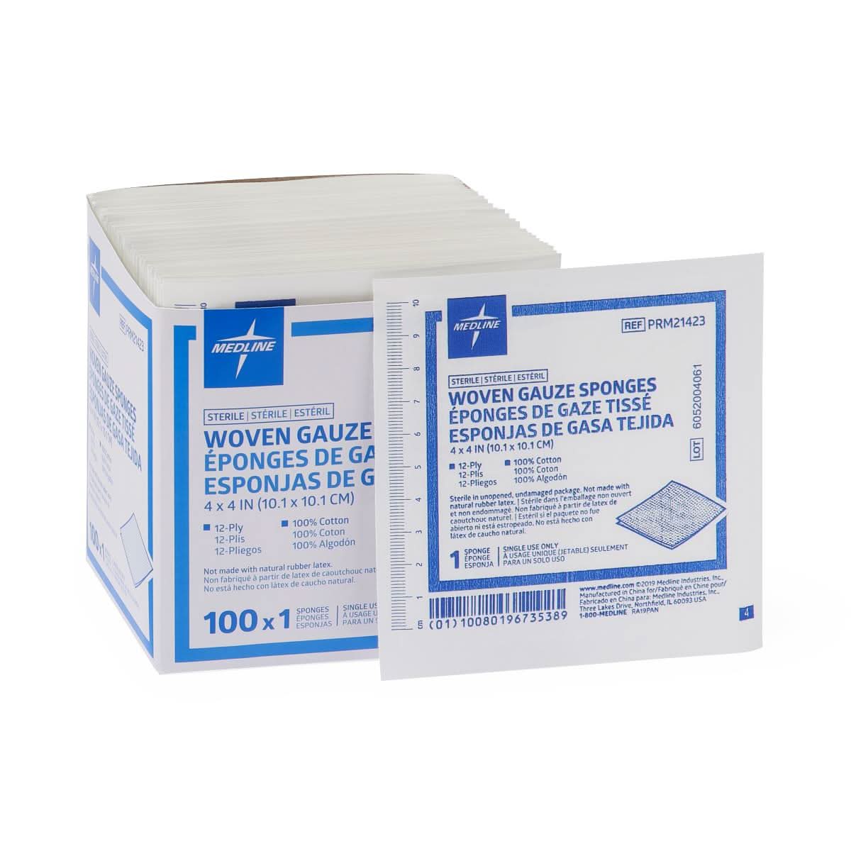 Medline Caring Woven Sterile Gauze Sponges
