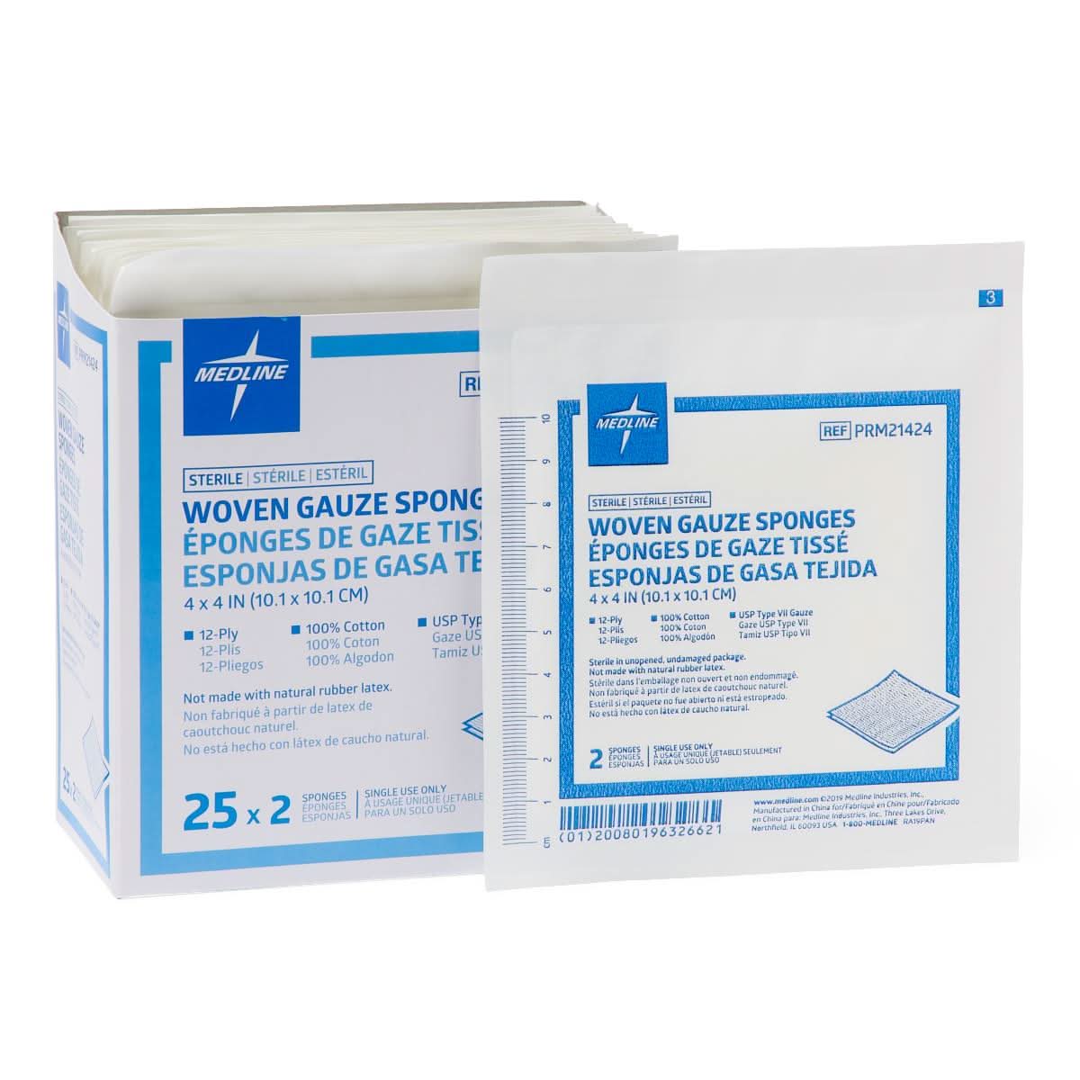 Medline Caring Woven Sterile Gauze Sponges