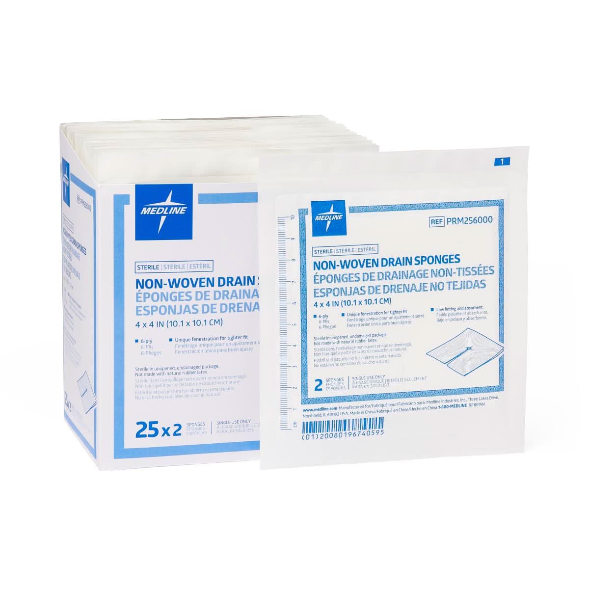 Medline Avant Gauze Sterile Drain Sponge