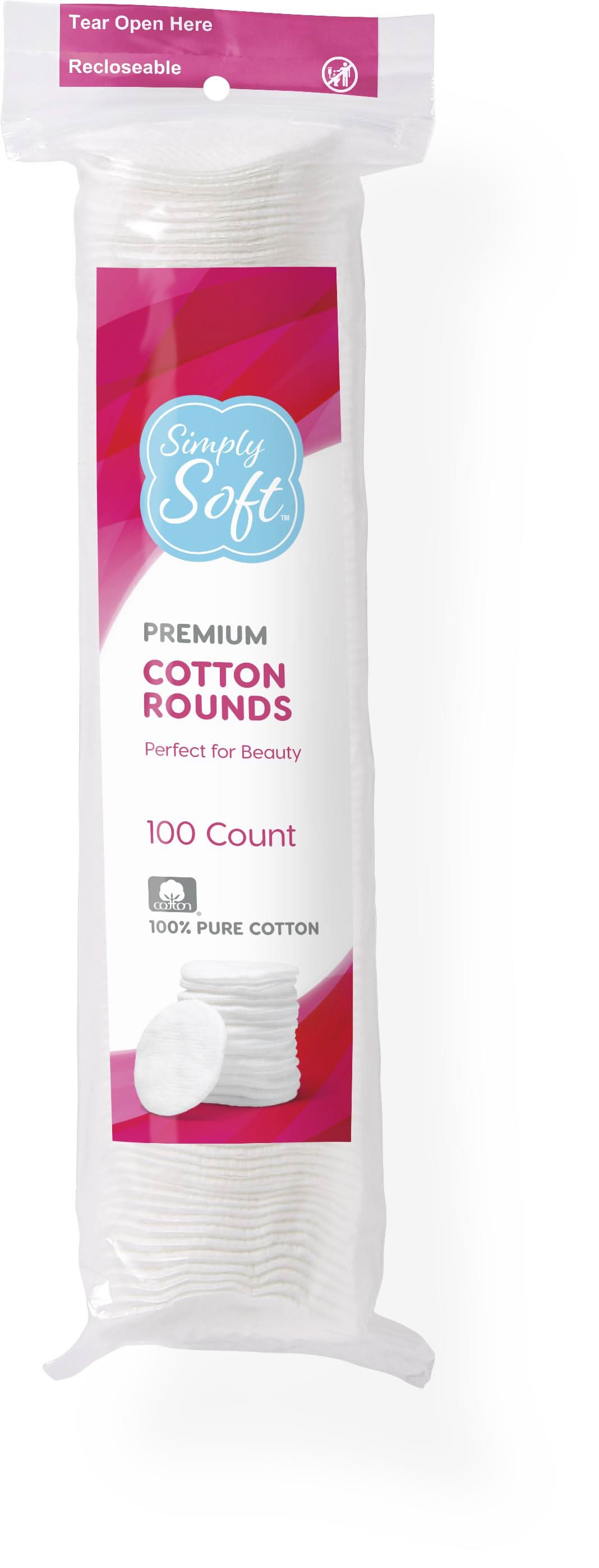 Medline Simply Soft Cotton Rounds, 300 Count
