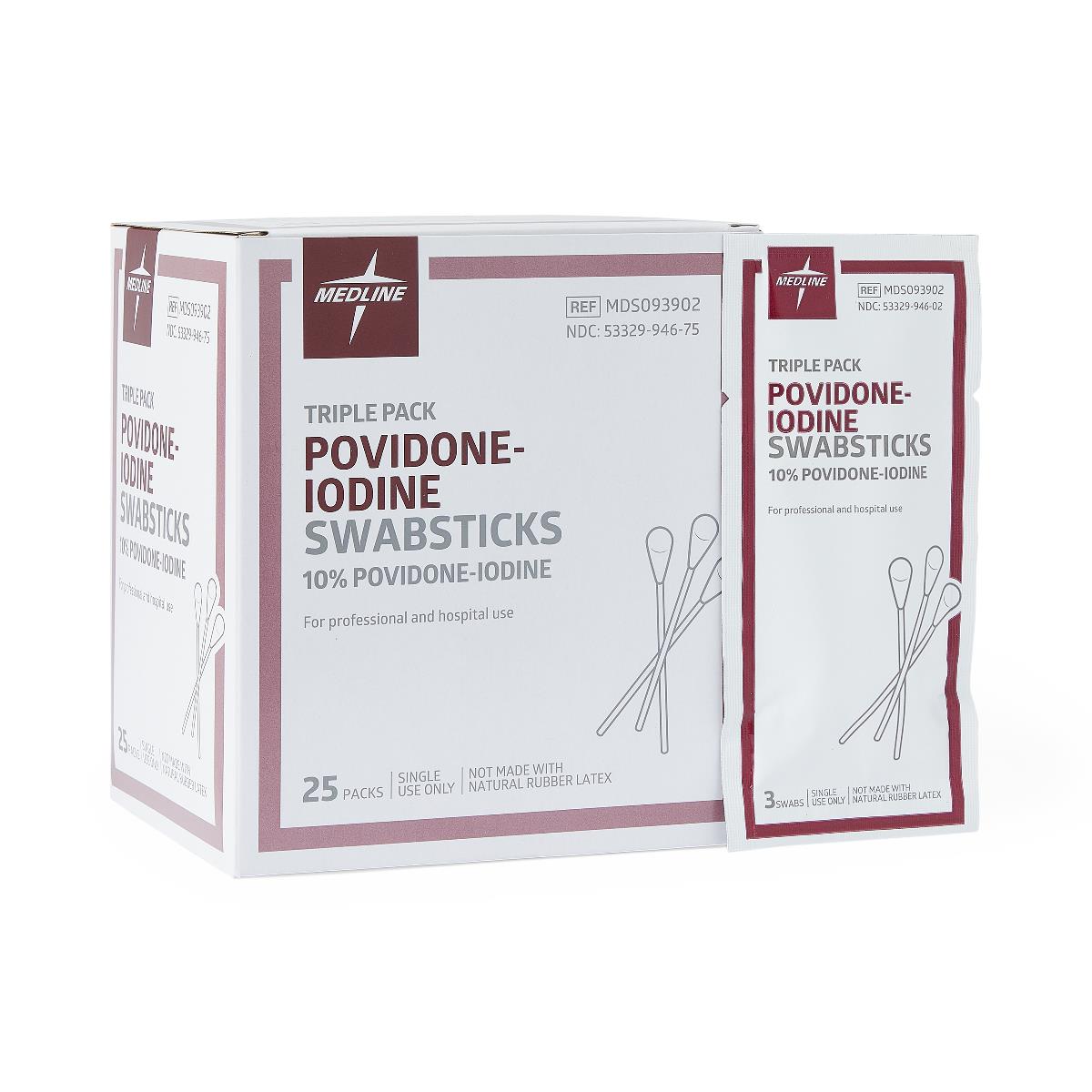 Medline Povidone-Iodine PVP Swabsticks