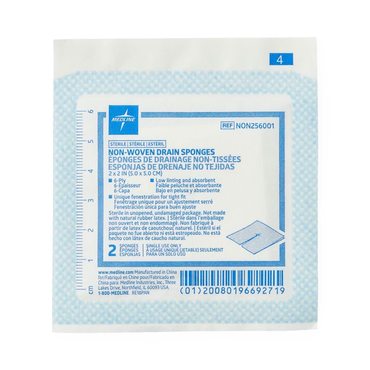 Medline Avant Gauze Sterile Drain Sponge