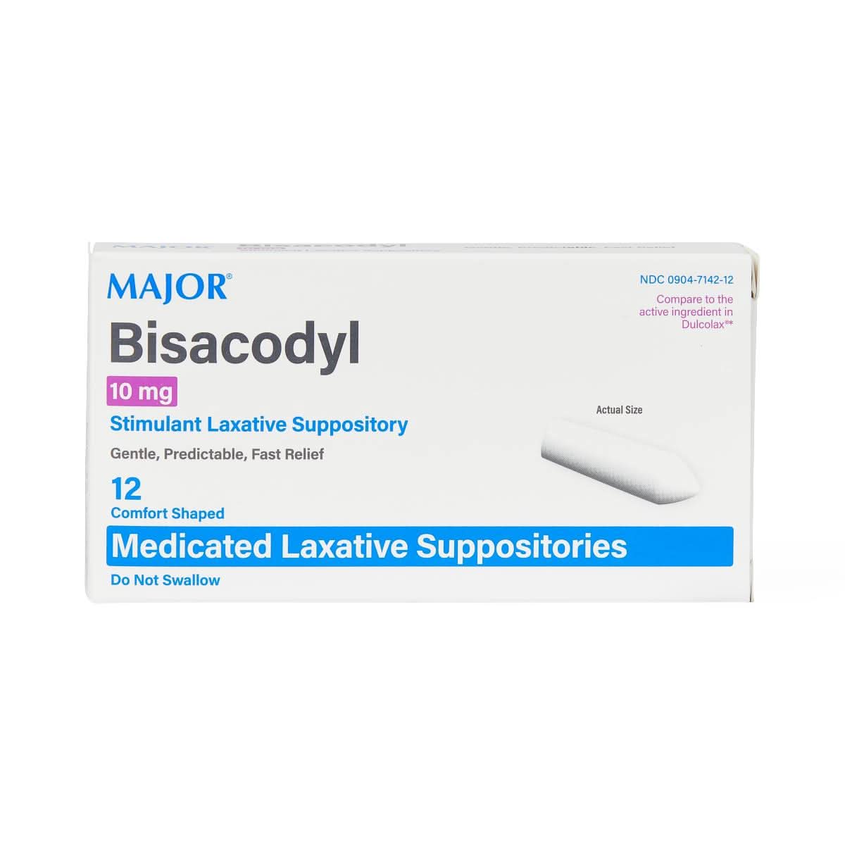 Medline Major Bisacodyl Stimulant Laxative Suppositories