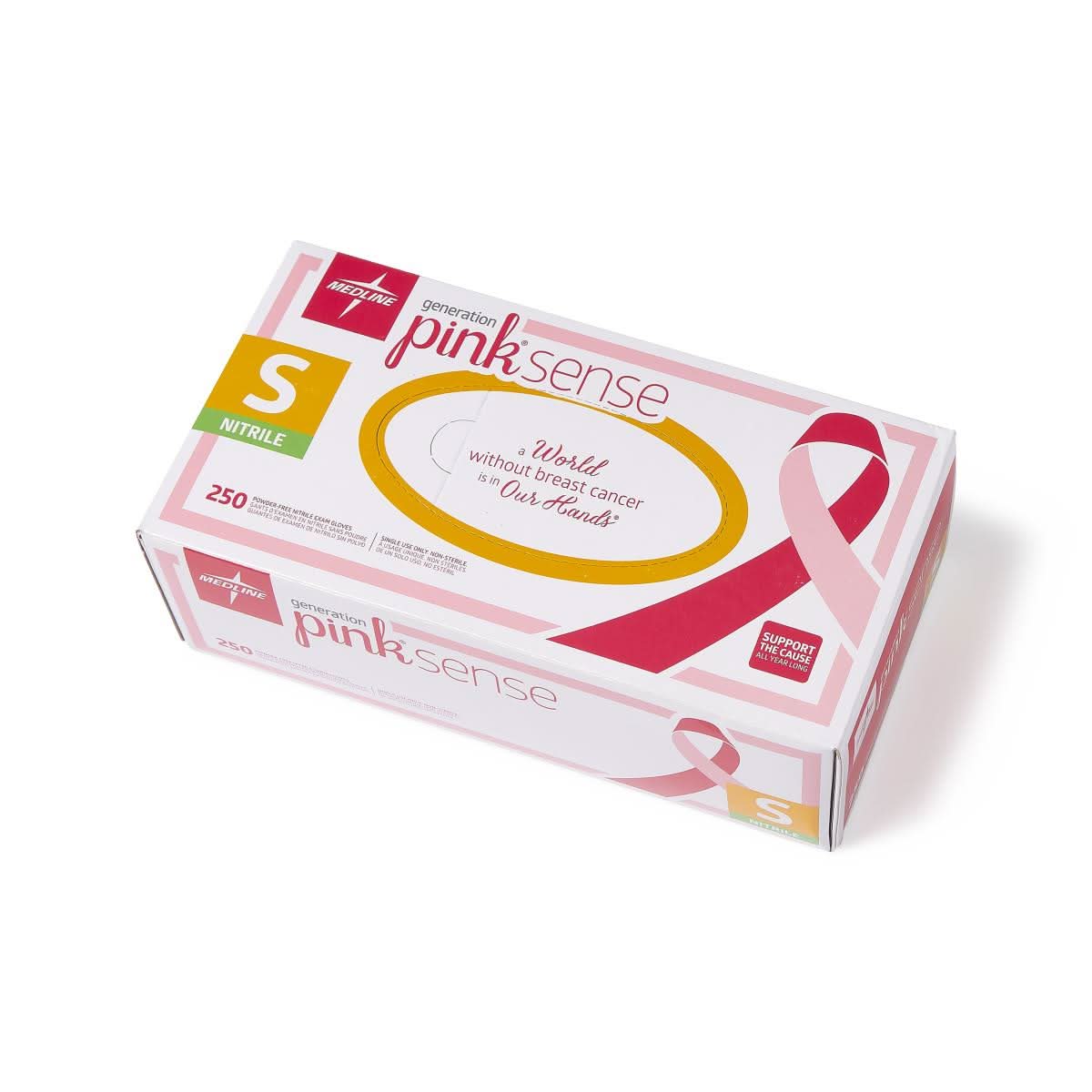 Medline Pink Sense Nitrile Exam Gloves