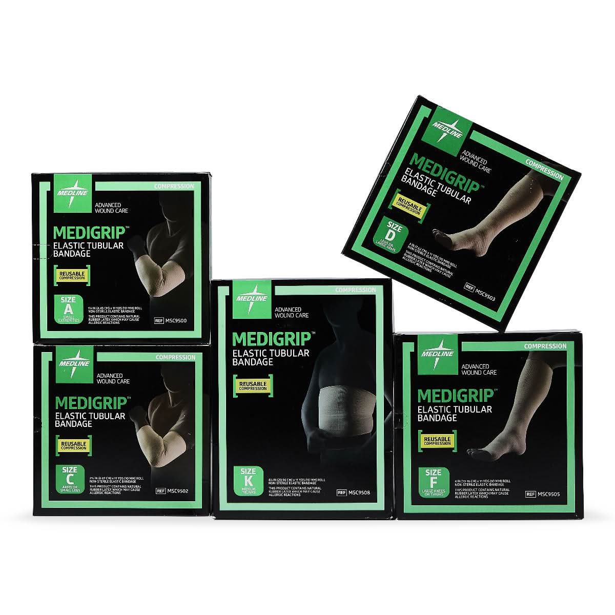 Medline Medigrip Elastic Latex Tubular Support Bandages