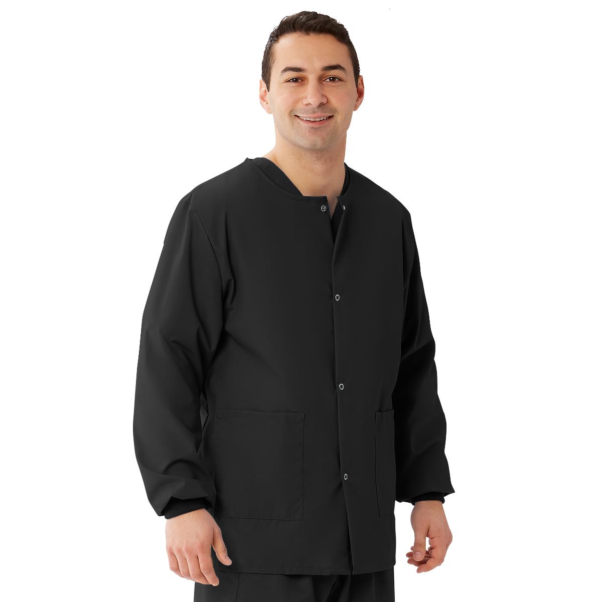 Medline AngelStat Style 849 Unisex Snap-Front Warm-Up Scrub Jackets