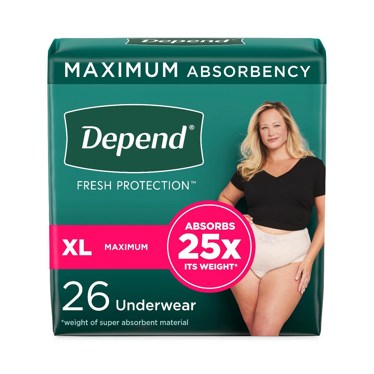 Medline Depend Fresh Protection Incontinence Underwear for Women