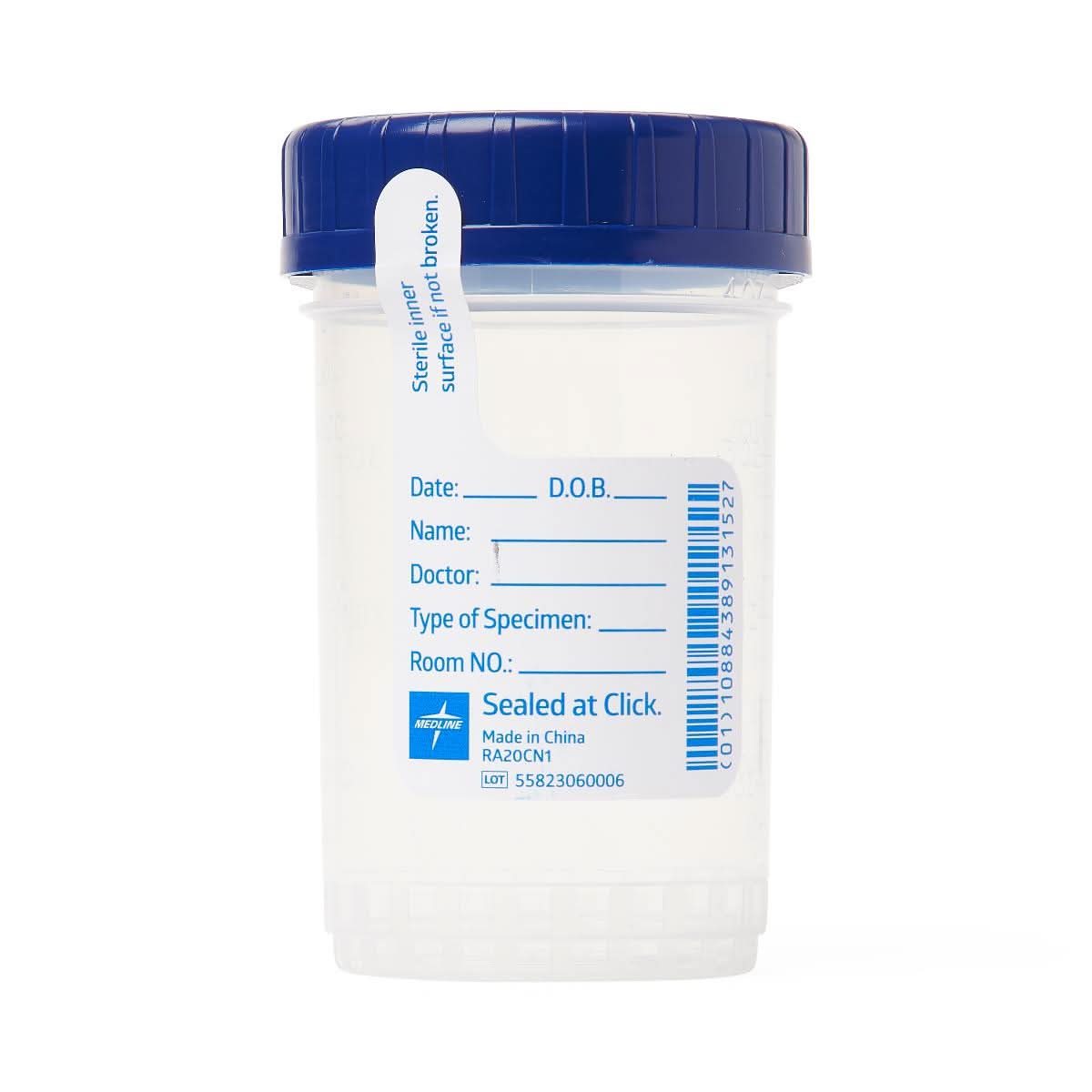 Medline Click N Close Pneumatic Tube Specimen Container