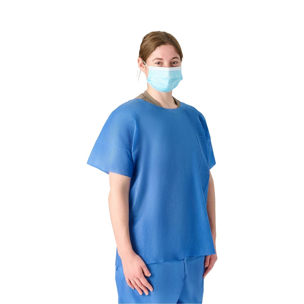 Medline Disposable Unisex Round-Neck Scrub Tops