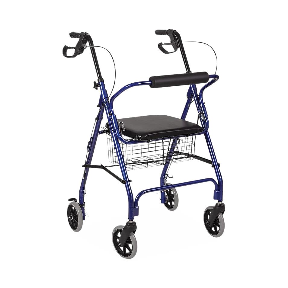 Medline Ultra Lightweight Aluminum Rollator with 2-Position Basket