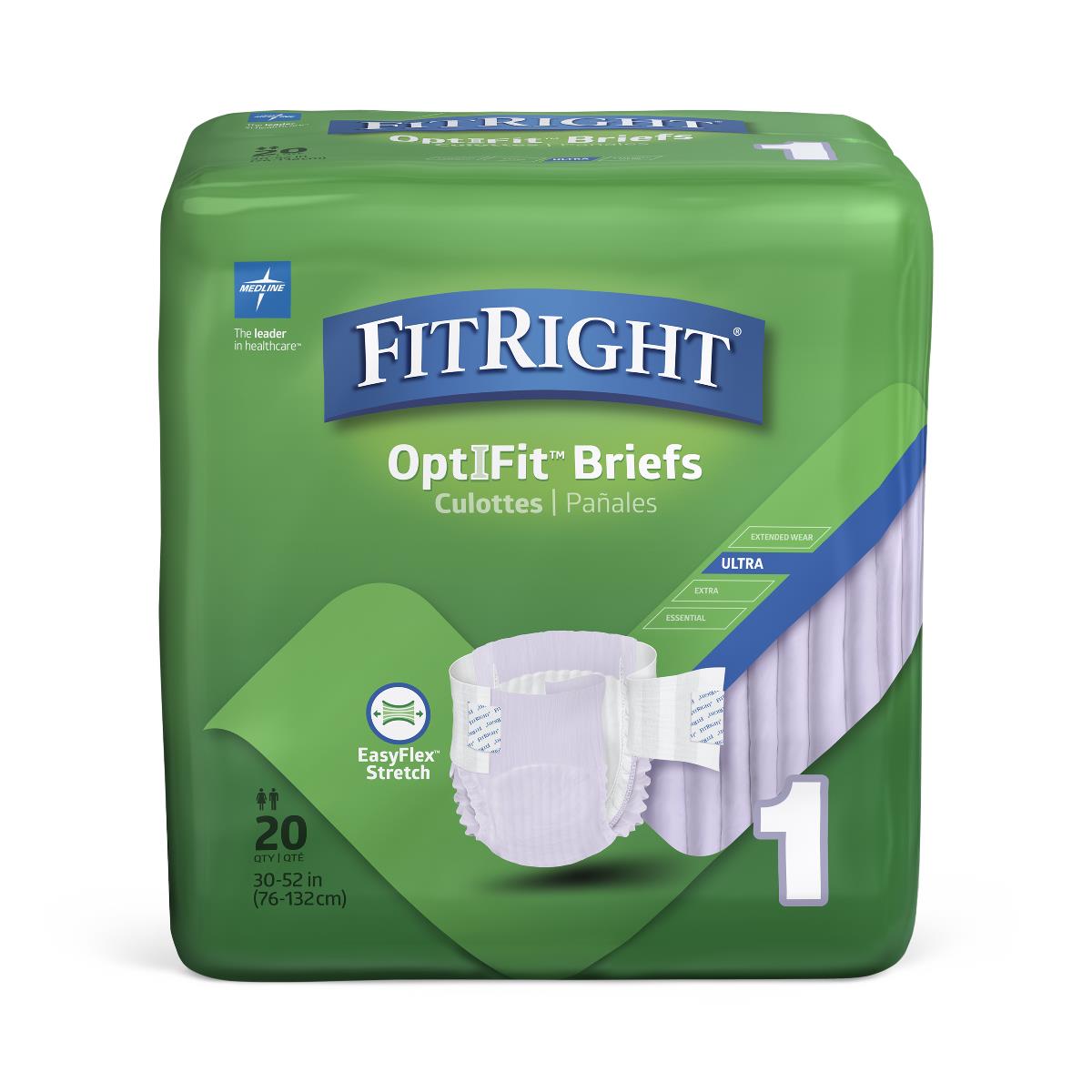 Medline FitRight Stretch Ultra Incontinence Briefs with Center Tab