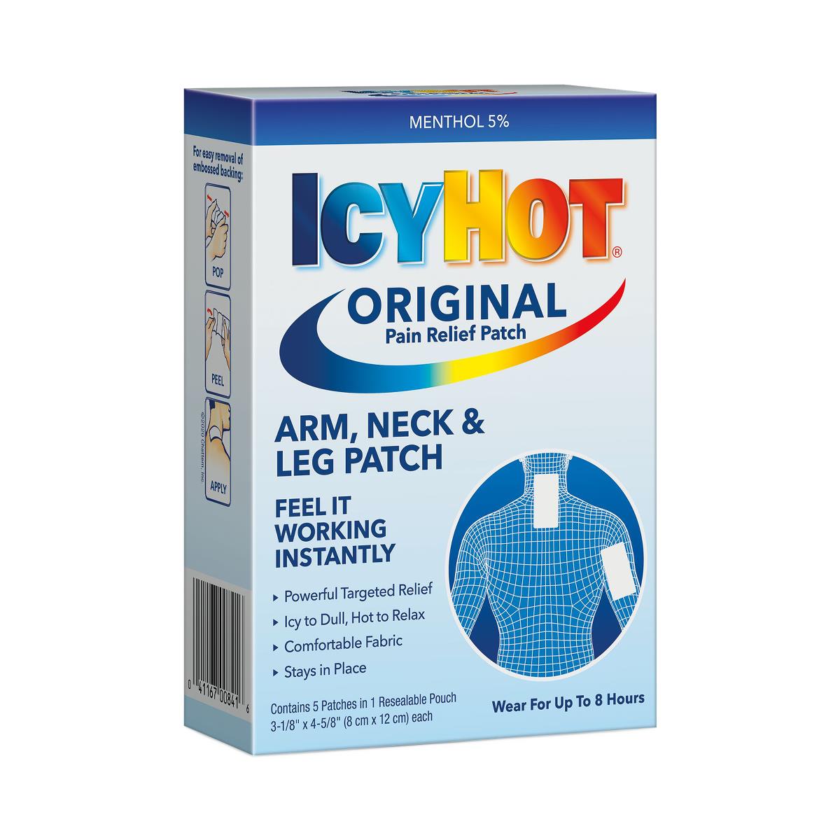 Medline Icy Hot 5% Menthol Topical Pain Reliever Patches