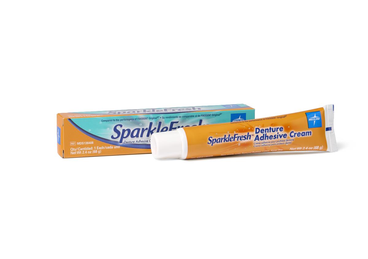 Medline SparkleFresh Denture Adhesive Cream