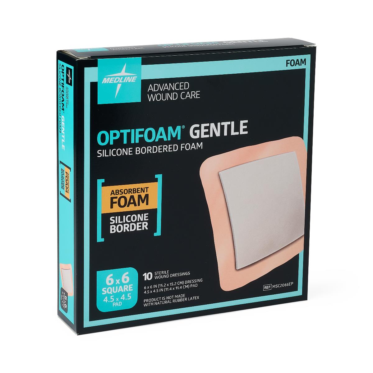 Medline Optifoam Gentle Foam Wound Dressings with Silicone Adhesive Border