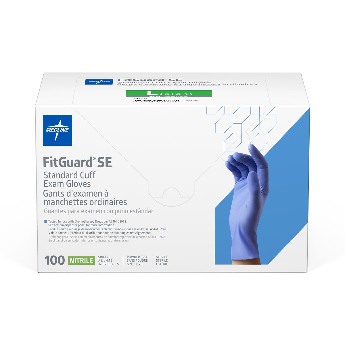 Medline FitGuard SE Standard Cuff Nitrile Exam Glove Singles