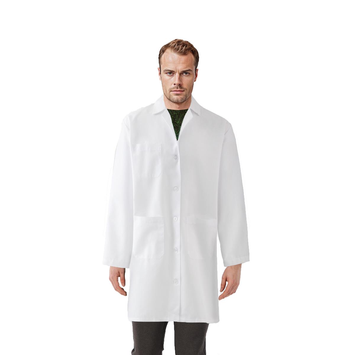 Medline Men's Poplin Staff Length Lab Coat