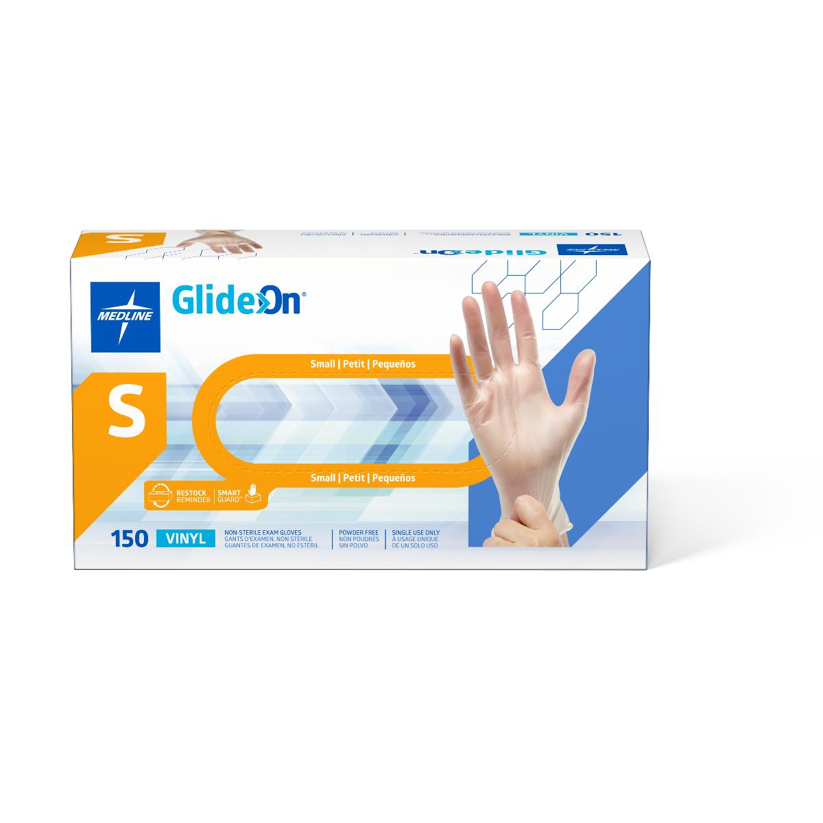 Medline Glide-On Powder-Free Vinyl Exam Gloves - CA Only