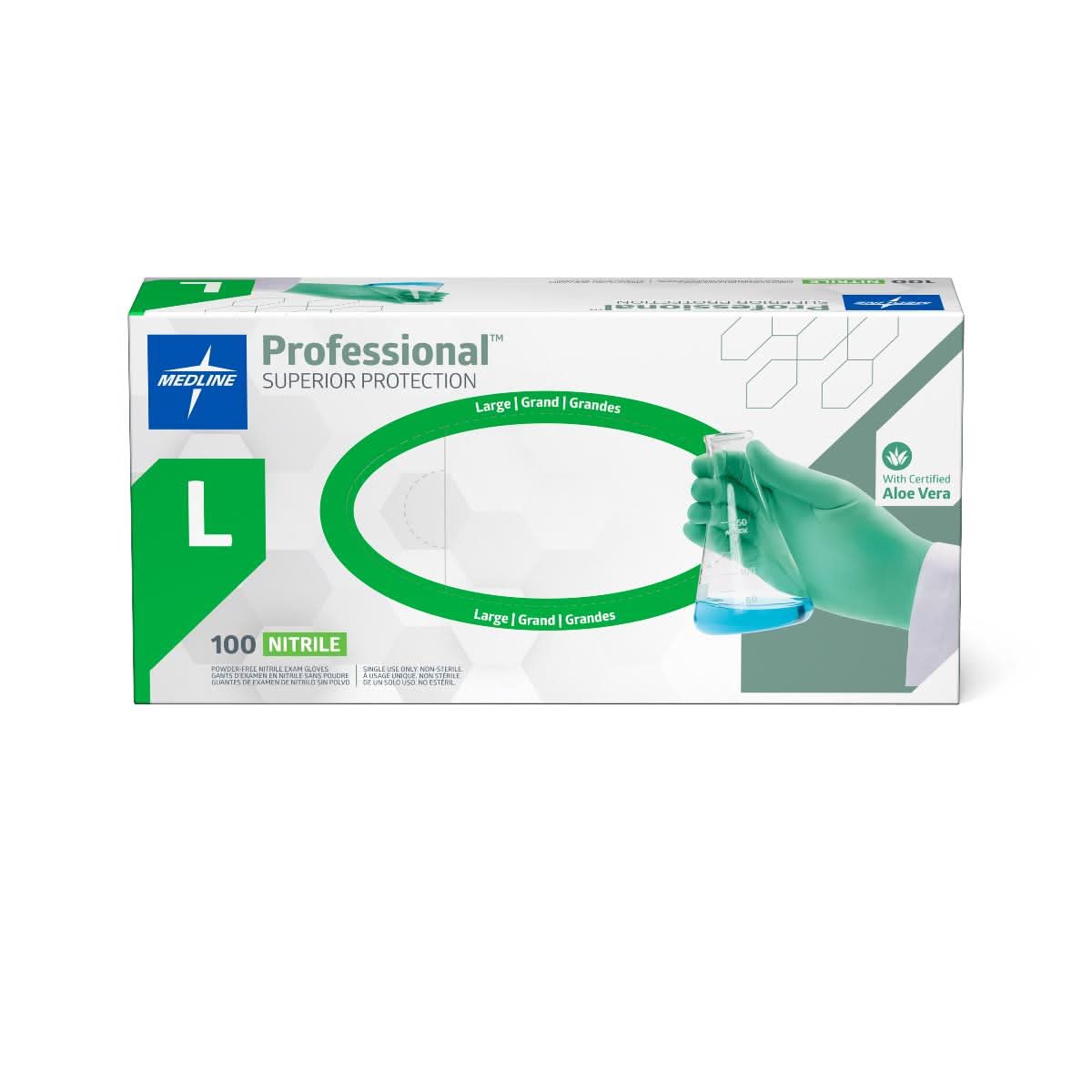 Medline Professional Nitrile Exam Gloves with Aloe
